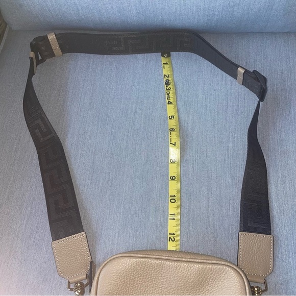 Neutral🤎Versace crossbody Tan Leather La Medusa satchel bag cream shoulder bag - Picture 9 of 16
